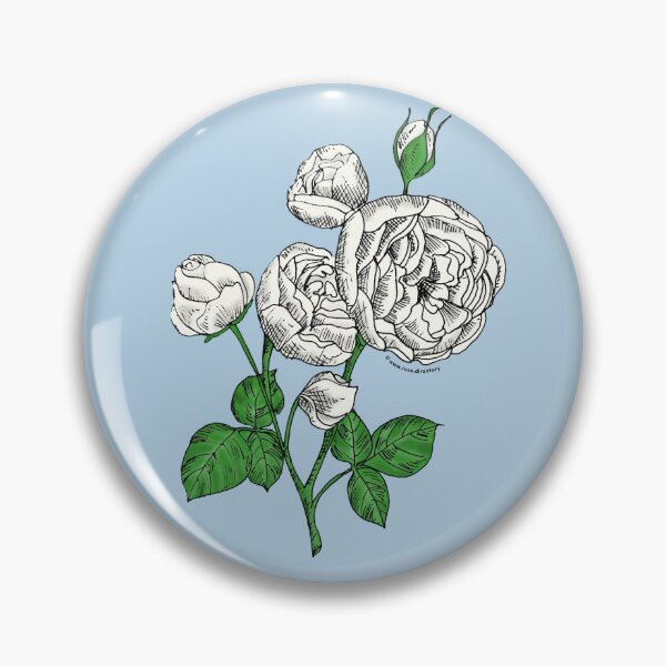 Item preview, White Pompon Rose Bloom Full 26-40 Petals In 3+ Rows designed and sold by Rachael Taylor.