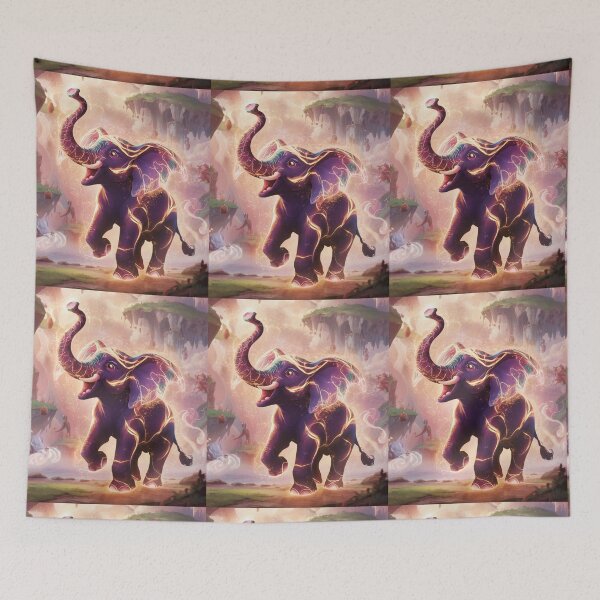 Item preview, Elephant Portrait. lightning elephant, happy elephant designed and sold by ElephantVibes.