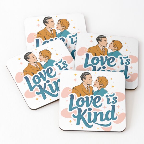 Item preview, Vintage Love: Tender Couple Illustration with Playful Typography - Love is Kind designed and sold by HahaHandlesHub.
