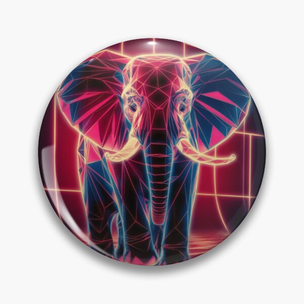 Item preview, Elephant Portrait. retrowave elephant designed and sold by ElephantVibes.