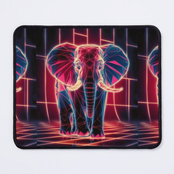 Item preview, Elephant Portrait. retrowave elephant designed and sold by ElephantVibes.