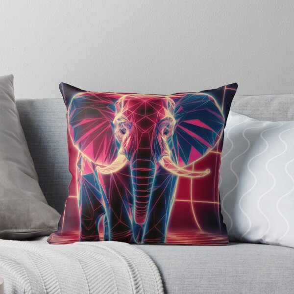 Item preview, Elephant Portrait. retrowave elephant designed and sold by ElephantVibes.