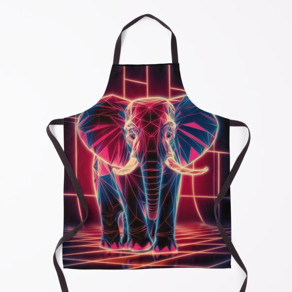 Item preview, Elephant Portrait. retrowave elephant designed and sold by ElephantVibes.