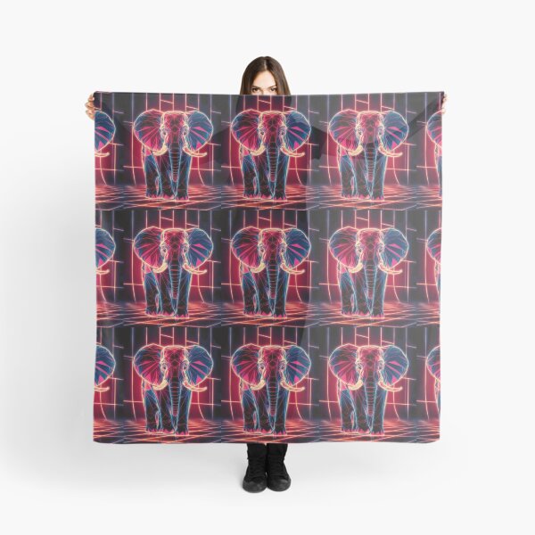 Item preview, Elephant Portrait. retrowave elephant designed and sold by ElephantVibes.
