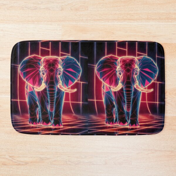 Item preview, Elephant Portrait. retrowave elephant designed and sold by ElephantVibes.