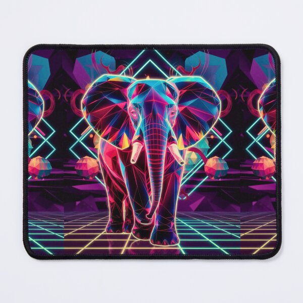 Item preview, Elephant Portrait. retrowave elephant designed and sold by ElephantVibes.