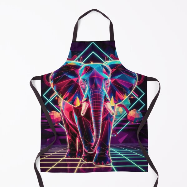 Item preview, Elephant Portrait. retrowave elephant designed and sold by ElephantVibes.
