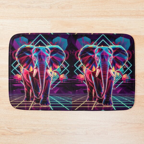 Item preview, Elephant Portrait. retrowave elephant designed and sold by ElephantVibes.