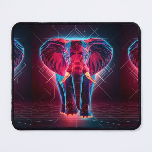 Item preview, Elephant Portrait. retrowave elephant designed and sold by ElephantVibes.
