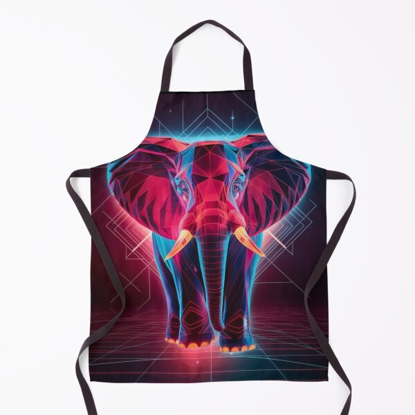 Item preview, Elephant Portrait. retrowave elephant designed and sold by ElephantVibes.