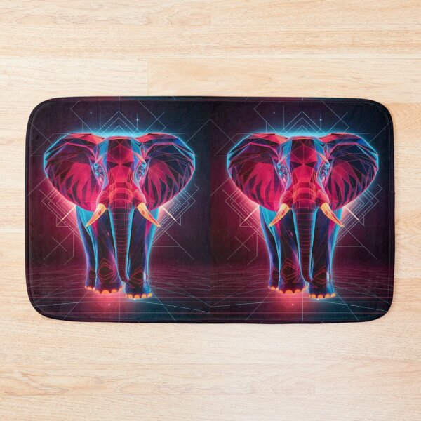 Item preview, Elephant Portrait. retrowave elephant designed and sold by ElephantVibes.