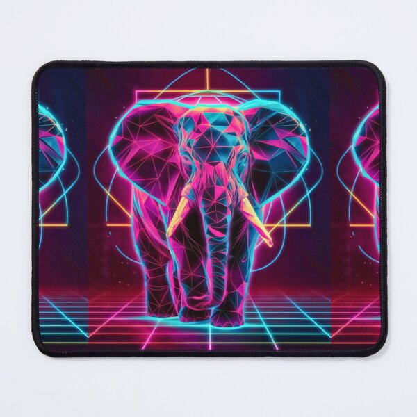 Item preview, Elephant Portrait. retrowave elephant designed and sold by ElephantVibes.