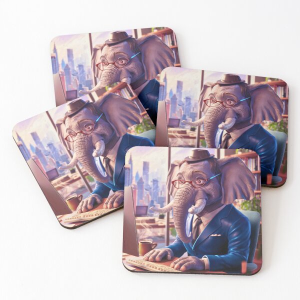 Item preview, Elephant Portrait. elephant in suit designed and sold by ElephantVibes.