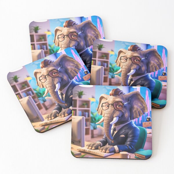 Item preview, Elephant Portrait. elephant in suit designed and sold by ElephantVibes.