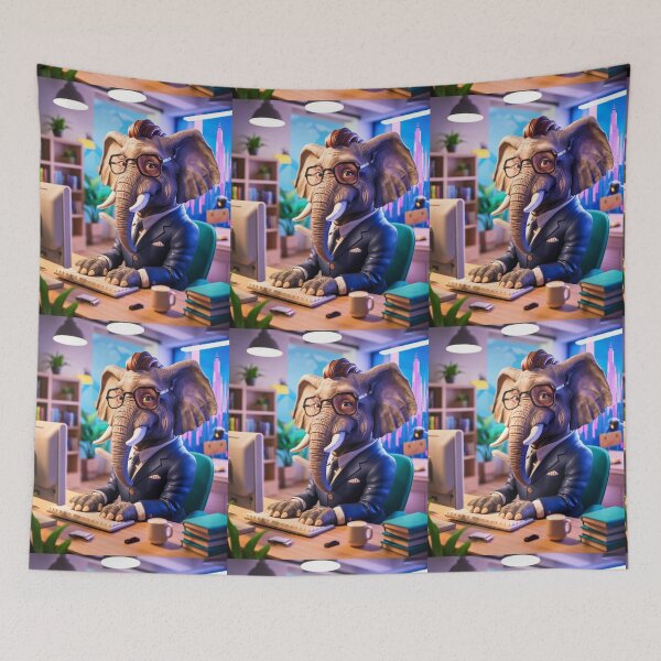 Item preview, Elephant Portrait. elephant in suit designed and sold by ElephantVibes.