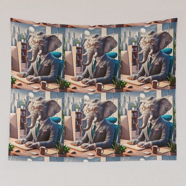 Item preview, Elephant Portrait. elephant in suit designed and sold by ElephantVibes.