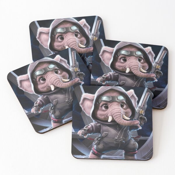 Item preview, Elephant Portrait. futuristic ninja designed and sold by ElephantVibes.