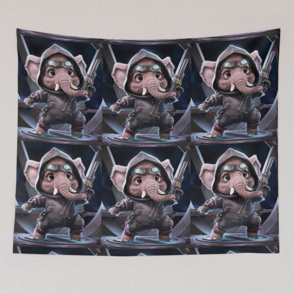 Item preview, Elephant Portrait. futuristic ninja designed and sold by ElephantVibes.