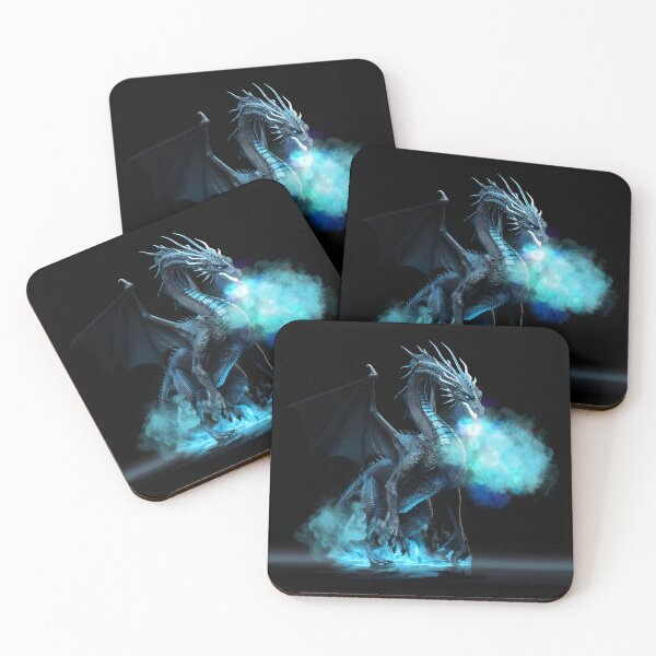 Item preview, Dragon breathing blue smoke and flames designed and sold by ArtOfEalaine.