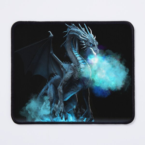 Item preview, Dragon breathing blue smoke and flames designed and sold by ArtOfEalaine.