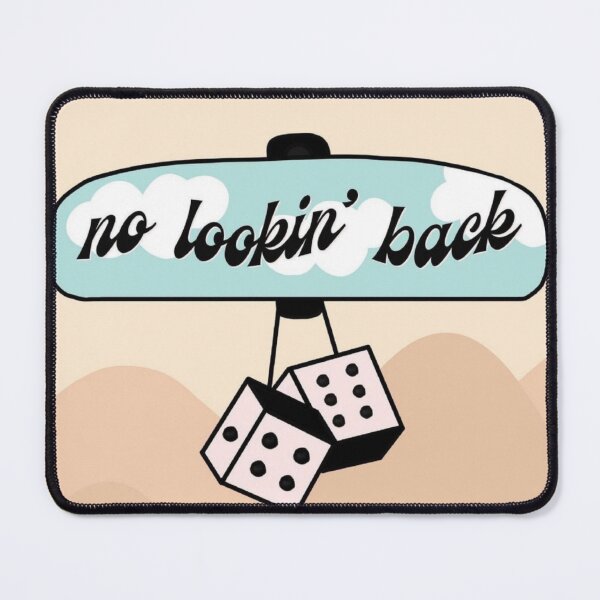Item preview, No Lookin' Back Rear View Mirror Art Print | Neutral Background | Cool Cursive Typography for Prints & Apparel designed and sold by Jennifer Adair.