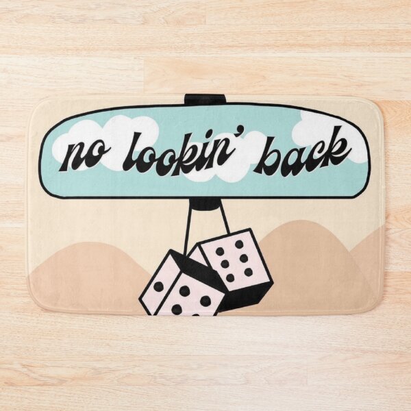 Item preview, No Lookin' Back Rear View Mirror Art Print | Neutral Background | Cool Cursive Typography for Prints & Apparel designed and sold by Jennifer Adair.