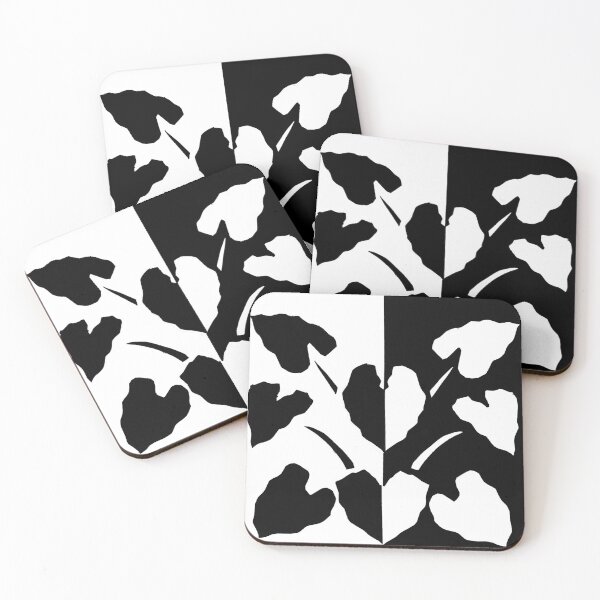 Item preview, Colocasia Elephant Ear Plant Black and White designed and sold by funkyfoxdesign.