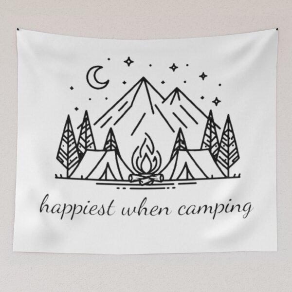 Item preview, Happiest when camping designed and sold by MysticForest18.