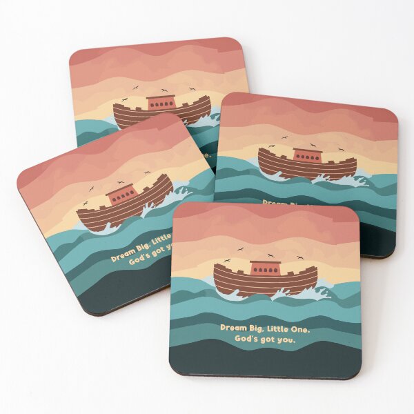 Item preview, Noah's Ark: Minimalist Design with Rainbow Background and Birds Illustration - Dream Big Little One designed and sold by HahaHandlesHub.