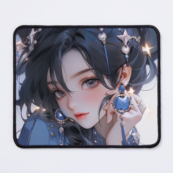 Item preview, Elegant Sapphire Stardust Anime Girl designed and sold by bubblegoth.