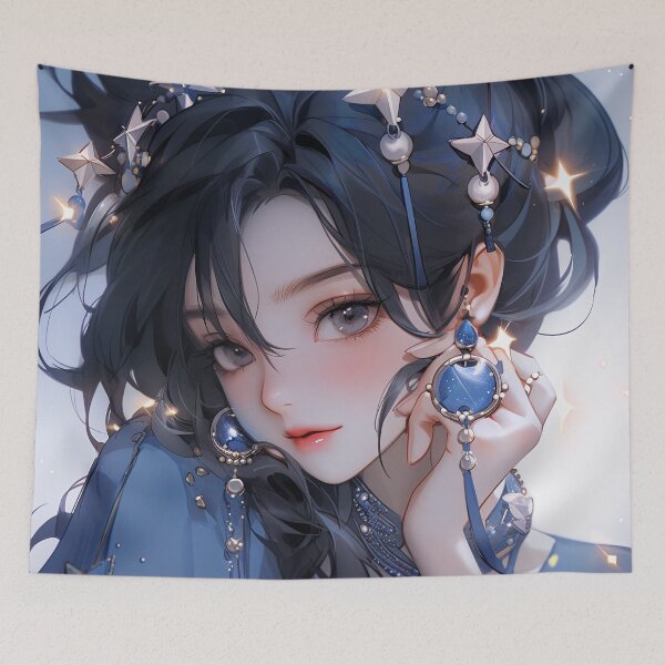 Item preview, Elegant Sapphire Stardust Anime Girl designed and sold by bubblegoth.