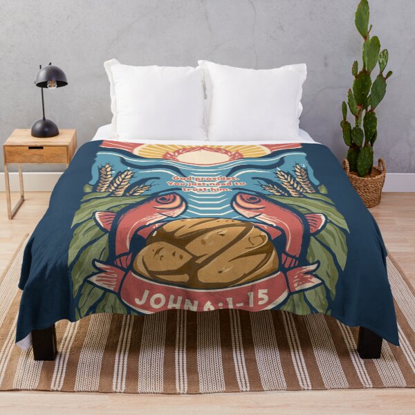 Item preview, Jesus' Miracle of Fish and Bread: Vibrant Christian Illustration Art designed and sold by HahaHandlesHub.