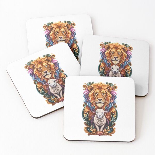 Item preview, Whimsical Lion and Lamb: Lion and the Lamb Art - Christian Illustration designed and sold by HahaHandlesHub.