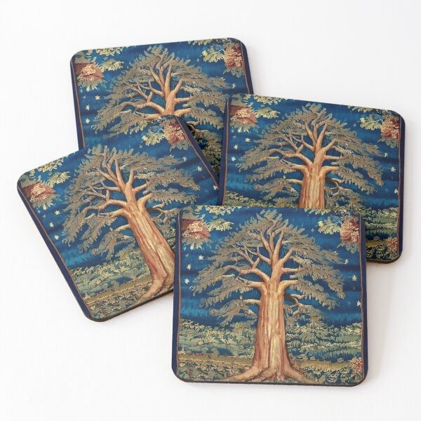 Item preview, Tapestry Tree Medieval Style Rug Design Middle Ages Wall Tapestries Tree of Life Wisdom Peace Garden designed and sold by AuroraXGreen.