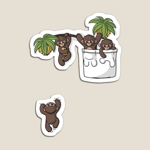 Cute Pocket Monkeys Magnet