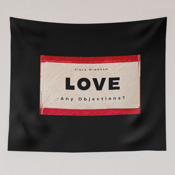 Item preview, LOVE - Any Objections? | Black-Red | Popart Signature Artwork designed and sold by Viola Winokan.