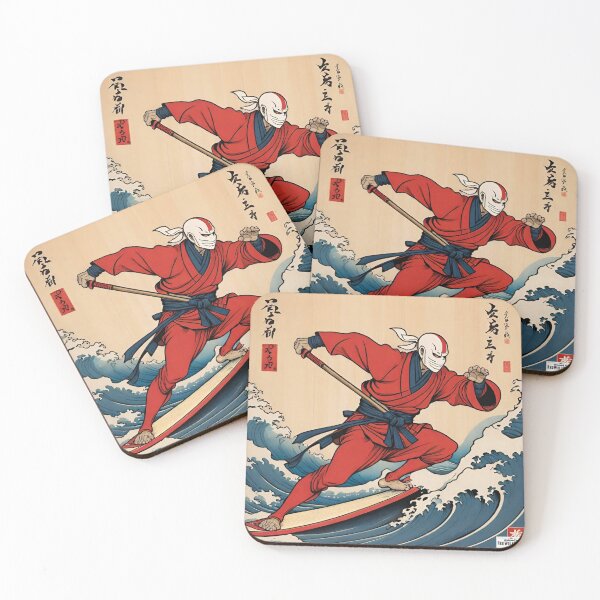 Item preview, Ninja red Japan style 18 surfing surfer designed and sold by RedWolfDisigne.