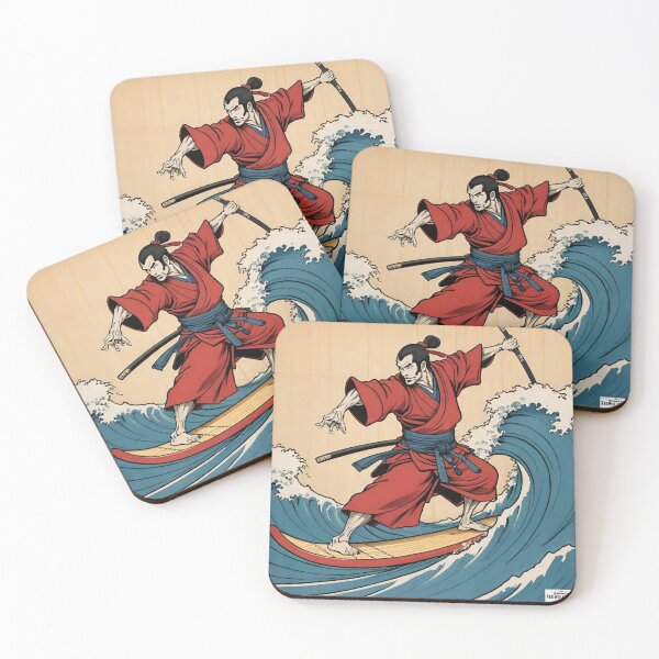 Item preview, Ninja red Japan style 19 surfing surfer designed and sold by RedWolfDisigne.