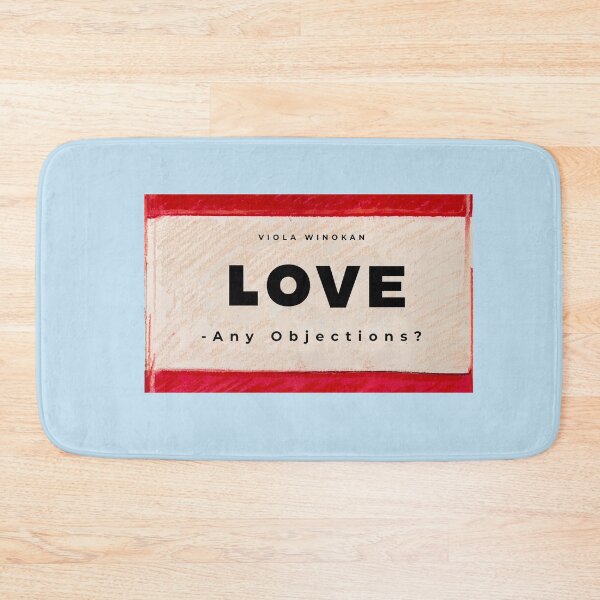 Item preview, LOVE - Any Objections? | Light Blue-Red | Popart Signature Artwork designed and sold by Viola Winokan.