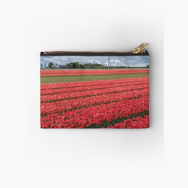 Item preview, Aerial view of bright red Tulip fields in the Netherlands.  designed and sold by snehit.