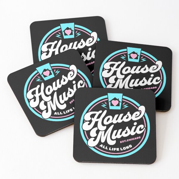 Item preview, HOUSE MUSIC  - Circle Heart House Logo (Pink/blue)  designed and sold by Discothreadz.