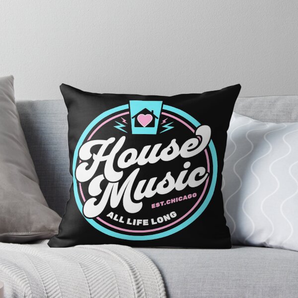 Item preview, HOUSE MUSIC  - Circle Heart House Logo (Pink/blue)  designed and sold by Discothreadz.