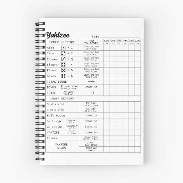 Item preview, Tarjeta de puntuación de Yahtzee designed and sold by Mylecm.