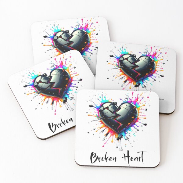 Item preview, Broken Black-Colorful Heart Color Splash-Broken Heart designed and sold by danny-Dsign.
