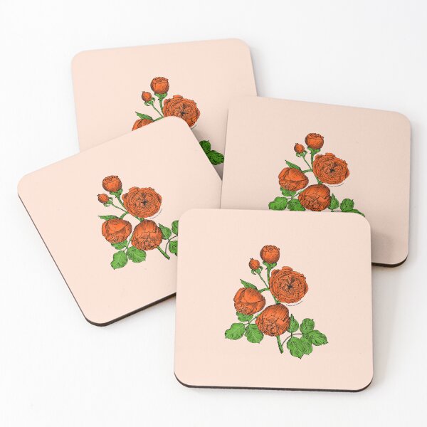 Item preview, Orange Pompon Rose Bloom Very Full 40+ Petals In 3+ Rows designed and sold by zenithcreative.