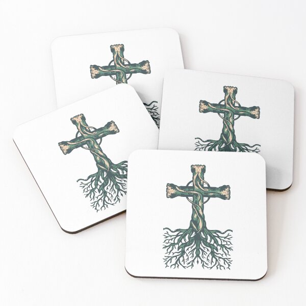 Item preview, Vintage Cross: Roots Forming Cross- Christian Illustration Art designed and sold by HahaHandlesHub.
