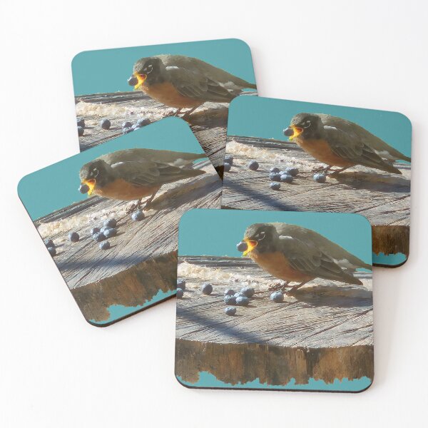 Item preview, Mom's Robin Eating Blueberries And Getting His Antioxidants (No Background) designed and sold by Hall-O-Gram.