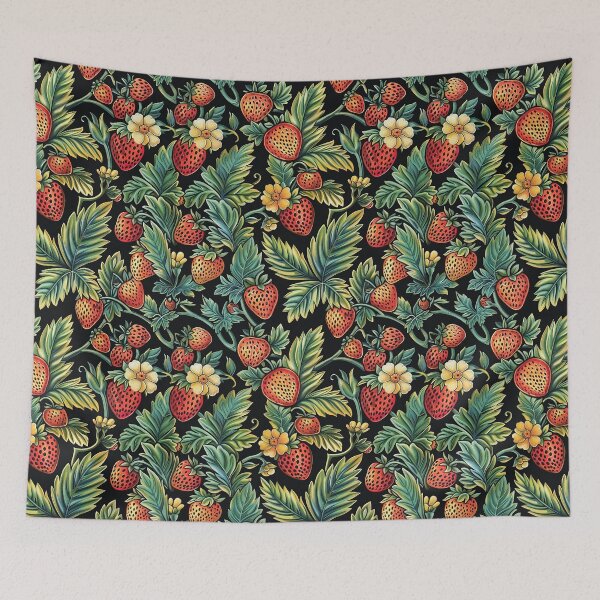 Item preview, Strawberries and Wildflowers Illustration designed and sold by NikkofTime.
