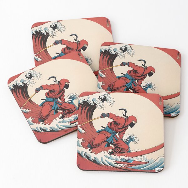 Item preview, Ninja red Japan style 20 surfing surfer designed and sold by RedWolfDisigne.