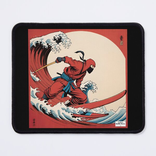 Item preview, Ninja red Japan style 20 surfing surfer designed and sold by RedWolfDisigne.